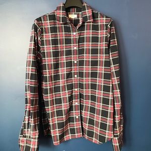 Lands End Navy Checkered Button Down Size S Womens